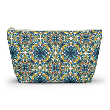 Amalfi Coast Ceramic Tiles Accessory Pouch w T-bottom - AMALFITANA STORE